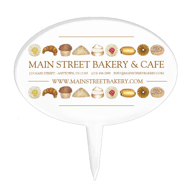 Bakery Baked Goods Pastry Shop Pastries Cake Topper (Front)
