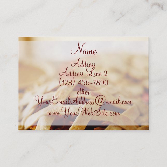 Bakery Baked Pie Business Cards (Front)