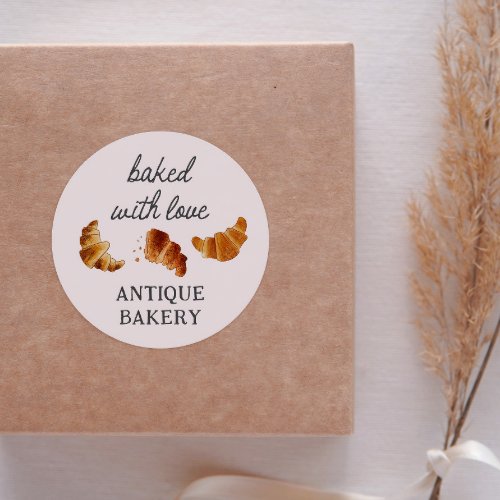 Bakery Baked with Love Bread Classic Round Sticker