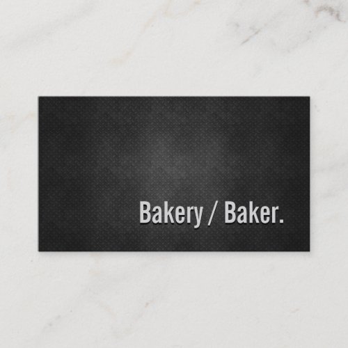 Bakery  Baker Cool Black Metal Simplicity Business Card