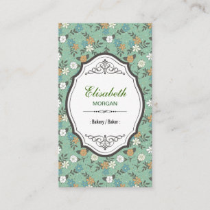 Bakery / Baker - Elegant Vintage Floral Business Card
