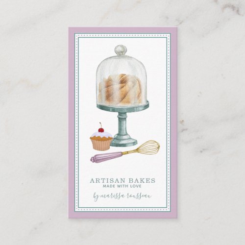 Bakery Baker Pastry Chef Watercolor Baked Goods  Business Card