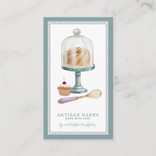 Bakery Baker Pastry Chef Watercolor Baked Goods Business Card