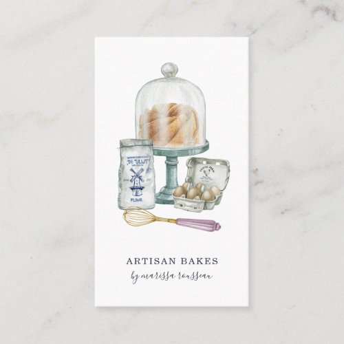 Bakery Baker Pastry Chef Watercolor  Business Card