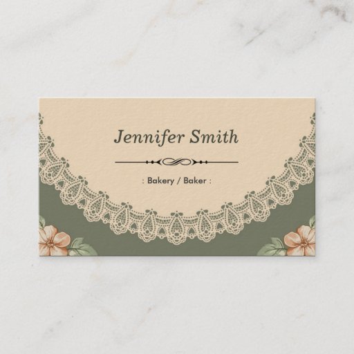 Customizable Bakery / Baker - Vintage Chic Floral Business Cards