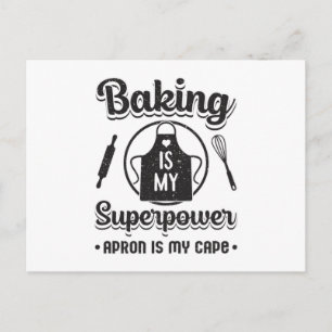 Bakery Baking Baker Superpower Cake Funny Gift Postcard