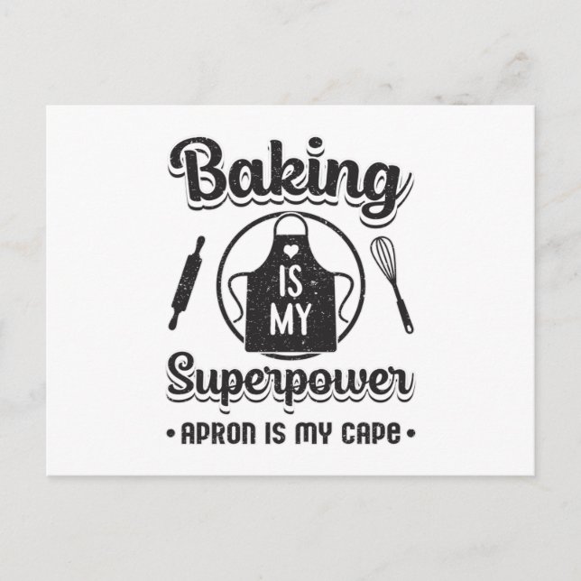 Bakery Baking Baker Superpower Cake Funny Gift Postcard (Front)