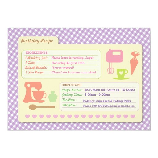 Fresh 50 Recipe Card Invitation