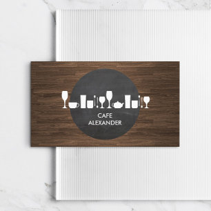 Bakery, Bar, Cafe Life on Rustic Background Business Card