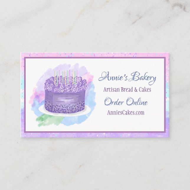 Bakery | Birthday Cake Baking    Business Card (Front)