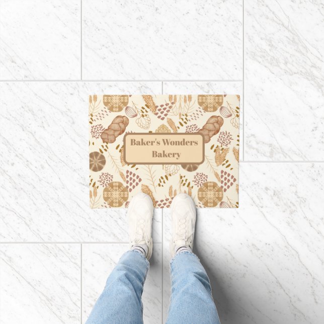 Bakery Bliss: Artisan Bread & Barley, Beige Doormat (Indoor)