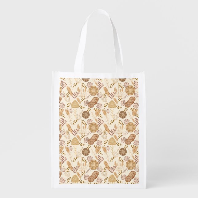 Bakery Bliss: Artisan Bread & Barley, Beige Grocery Bag (Front)