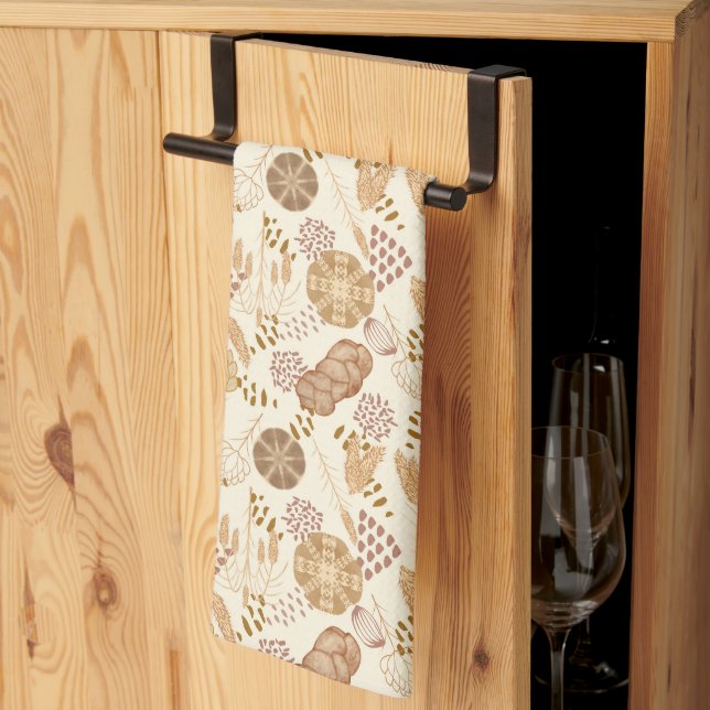 Bakery Bliss: Artisan Bread & Barley, Beige Kitchen Towel (Thirds Fold)