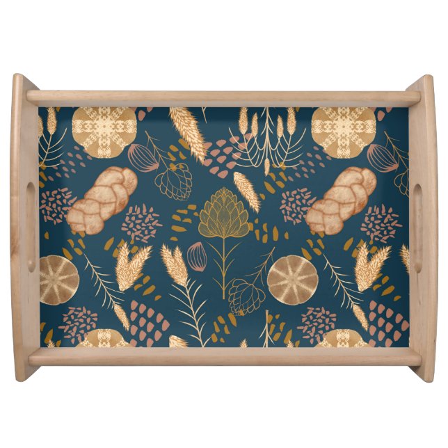 Bakery Bliss: Artisan Bread & Barley, Teal Serving Tray (Front)