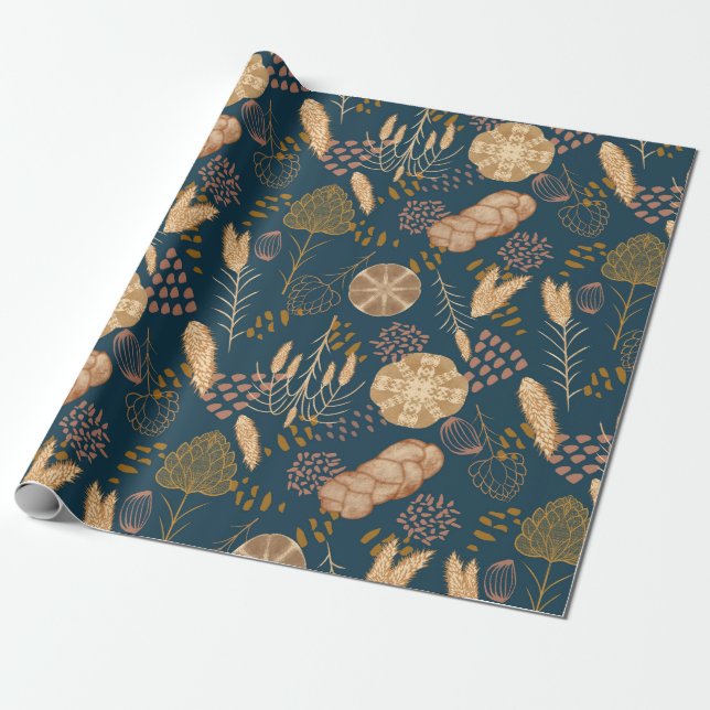 Bakery Bliss: Artisan Bread & Barley, Teal Wrapping Paper (Unrolled)