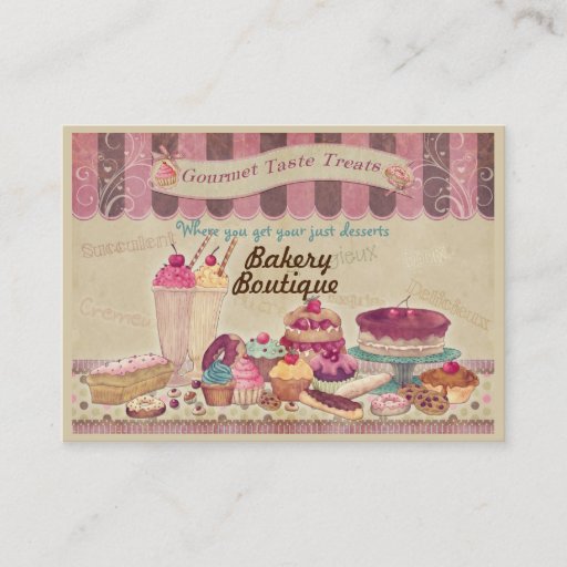 Customizable Bakery Boutique Cakes &amp; Patisserie Business Card
