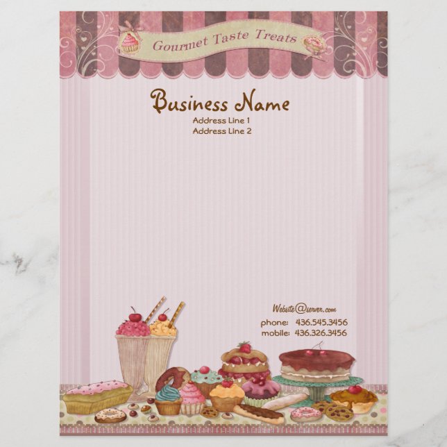 Bakery Boutique Cakes & Patisserie Letterhead (Front)