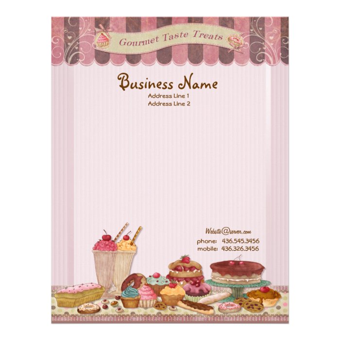 Bakery Boutique Cakes & Patisserie Letterhead Zazzle