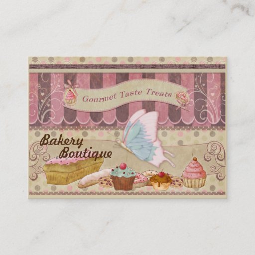 Customizable Bakery Boutique Patisserie Business Card 2