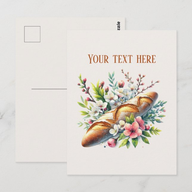 Bakery bread add message business name  postcard (Front/Back)