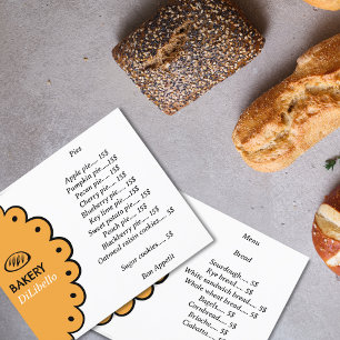 Bakery Bread Illustrations Menu & Price List