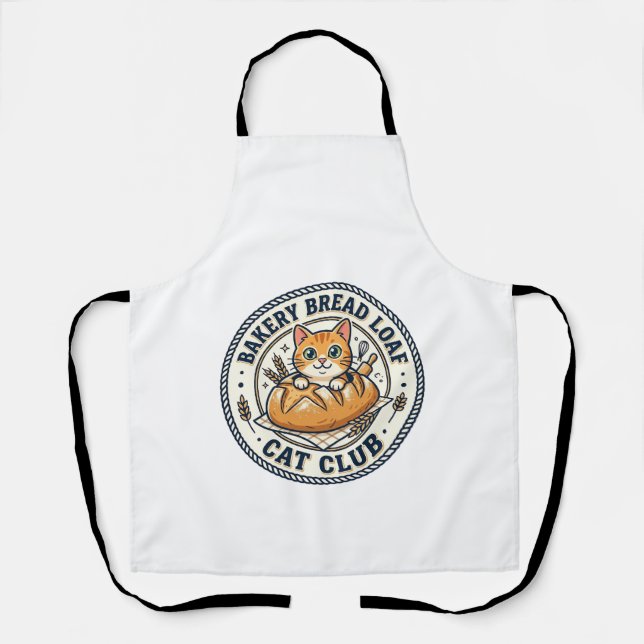Bakery Bread Loaf Cat Cat Mom Gift Idea - Bakery B Apron (Front)