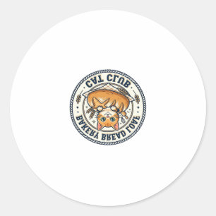 Bakery Bread Loaf Cat Cat Mom Gift Idea - Bakery B Classic Round Sticker
