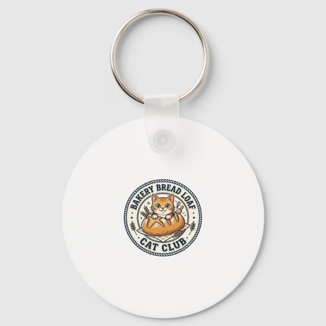 Bakery Bread Loaf Cat Cat Mom Gift Idea - Bakery B Keychain (Front)