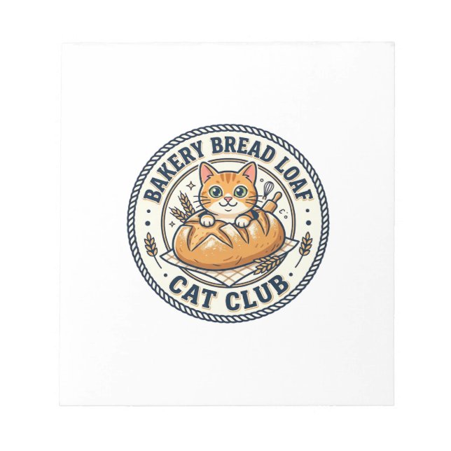 Bakery Bread Loaf Cat Cat Mom Gift Idea - Bakery B Notepad (Front)