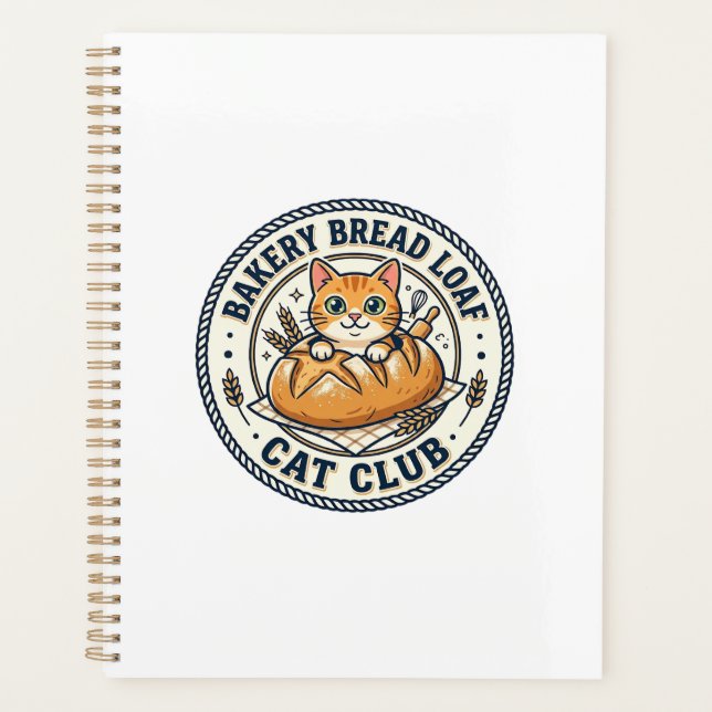 Bakery Bread Loaf Cat Cat Mom Gift Idea - Bakery B Planner (Front)
