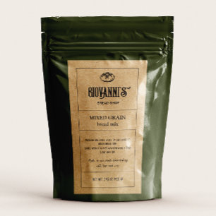 Bakery Bread Mix Label Brown Kraft Paper