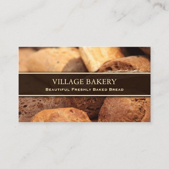Bakery / Bread Photo Business Card Template (Front)