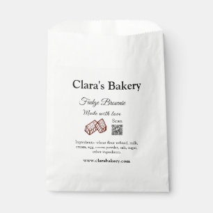 Bakery brownie add ingredients made with love q r favor bag