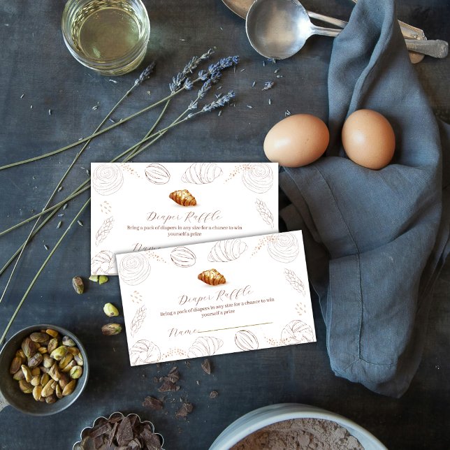 Bakery Bun In The Oven Diaper Raffle Baby Shower  Enclosure Card (Bakery Bun In The Oven Diaper Raffle Baby Shower Enclosure Card)