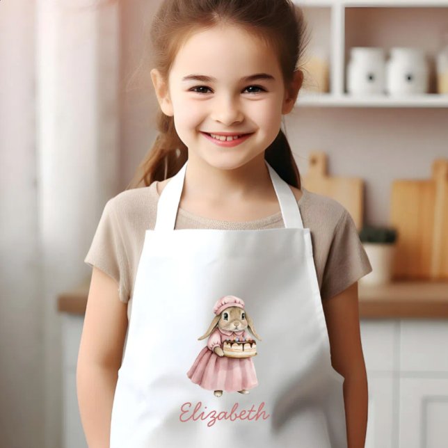Bakery Bunny Cute Personalized Kids' Apron (Creator Uploaded)