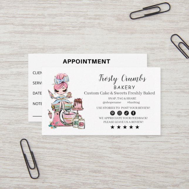 Bakery Business  APPOINTMENT Business Card (Front/Back In Situ)