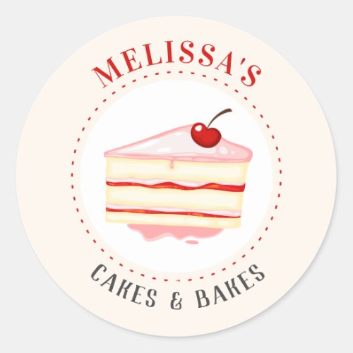 Bakery Business Branding Pastry Shop Cupcake Box Classic Round Sticker