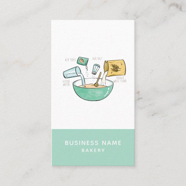 Bakery Business Bread Recipe Illustration Business Card (Front)