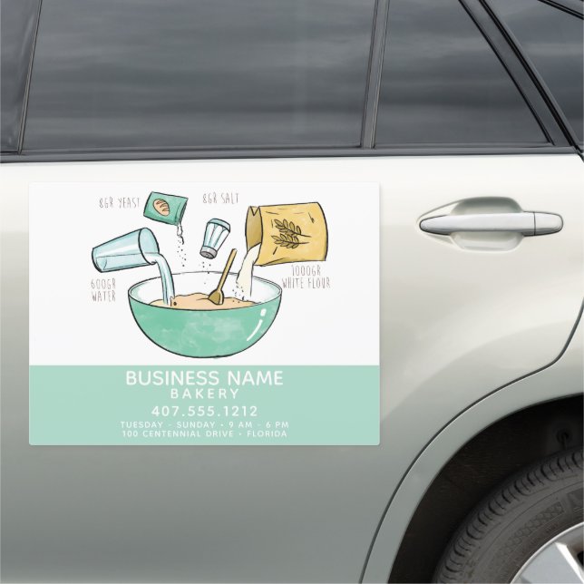 Bakery Business Bread Recipe Illustration Car Magnet (In Situ)