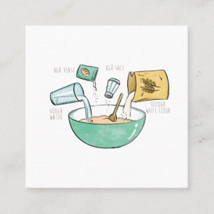Bakery Business Bread Recipe Illustration Square Business Card