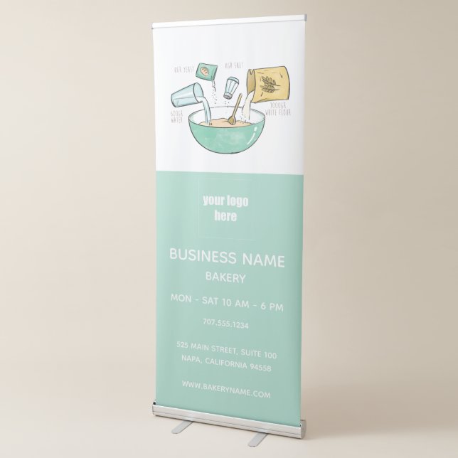 Bakery Business Bread Recipe Logo Retractable Banner (3/4)