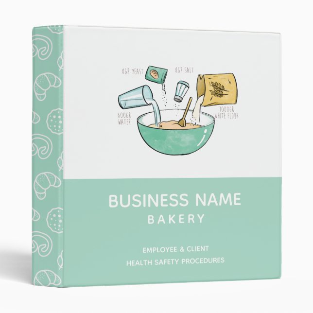 Bakery Business Bread Recipe Safety Procedure 3 Ring Binder (Front/Spine)