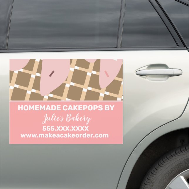 Bakery Business Cakepops Cake Designer Sprinkles Car Magnet (In Situ)