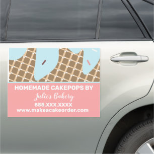 Bakery Business Cakepops Cake Designer Sprinkles Car Magnet