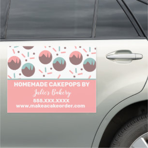 Bakery Business Cakepops Designer Sprinkles Sweet Car Magnet