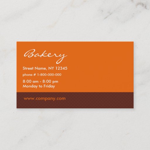 Customizable Bakery Business Card