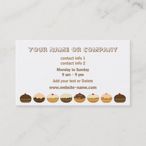 Customizable Bakery Business Card