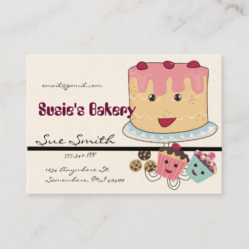 Customizable Bakery Business Card -