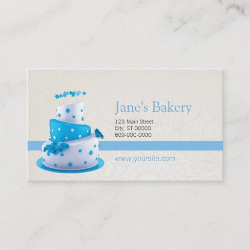 Customizable Bakery Business Card Blue