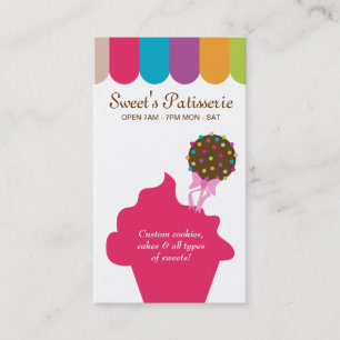Bakery Business Card Cake Pop Dots Canopy
